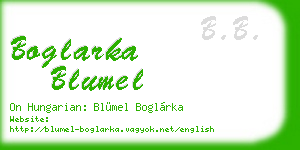 boglarka blumel business card