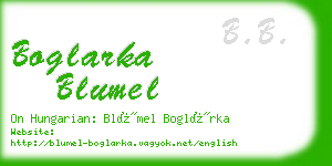 boglarka blumel business card